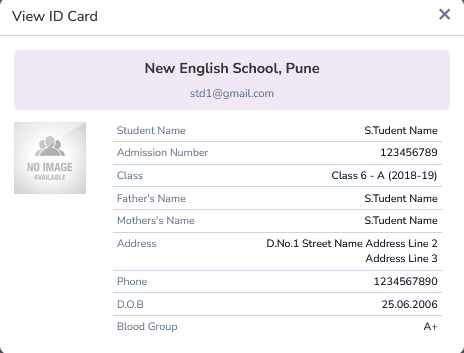 Student ID Card Preview