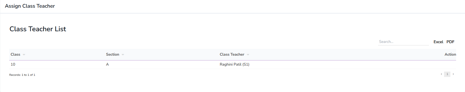 Assign Class Teacher